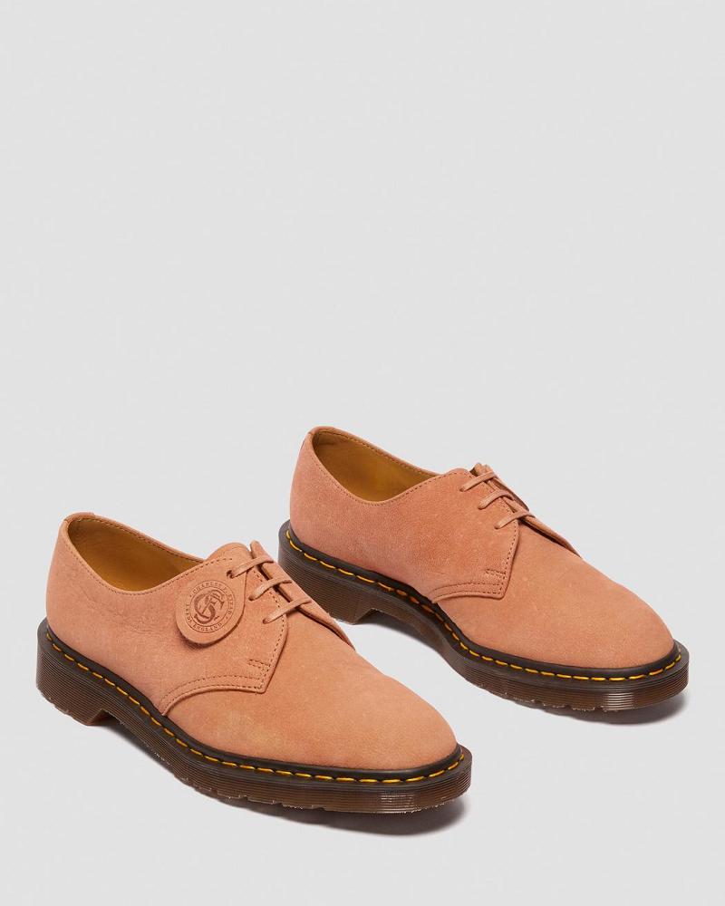 Dr Martens 1461 Made in England Nubuck Læder Oxford Sko Dame Lyserød | DK 356XYU